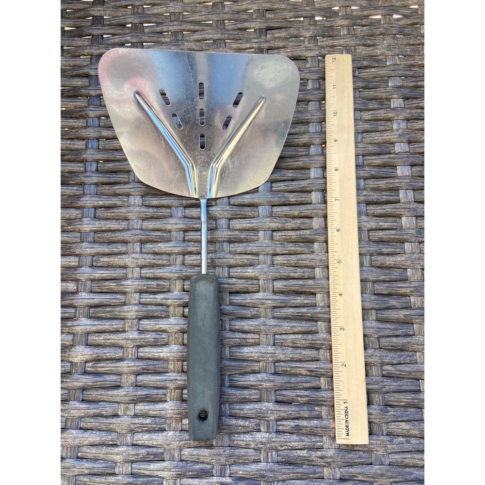 Vintage Foley MPLS Stainless Steel Wide Slotted Pancake Turner Spatula Black Han